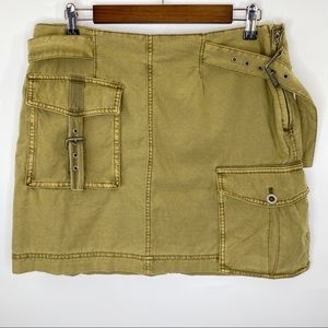 New Free People Erika Utility Mini Skirt Canteen